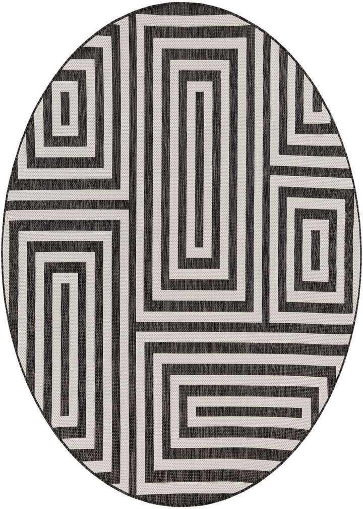 7' 10 x 7' 10 Easy-Clean Modern Indoor / Outdoor Round Rug