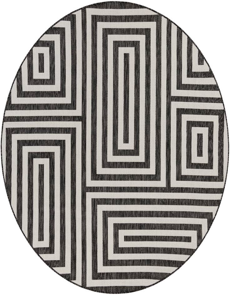 Detail image of 7' 10 x 7' 10 Easy-Clean Modern Indoor / Outdoor Round Rug