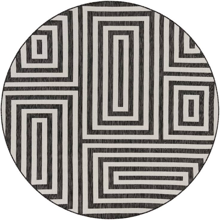 Detail image of 7' 10 x 7' 10 Easy-Clean Modern Indoor / Outdoor Round Rug
