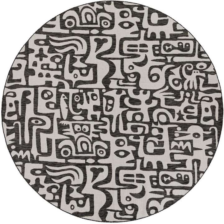 10' x 10' Easy-Clean Modern Indoor / Outdoor Round Rug