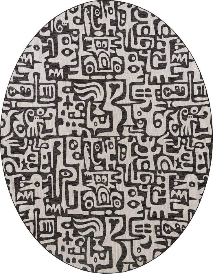 Detail image of 12' x 12' Easy-Clean Modern Indoor / Outdoor Round Rug