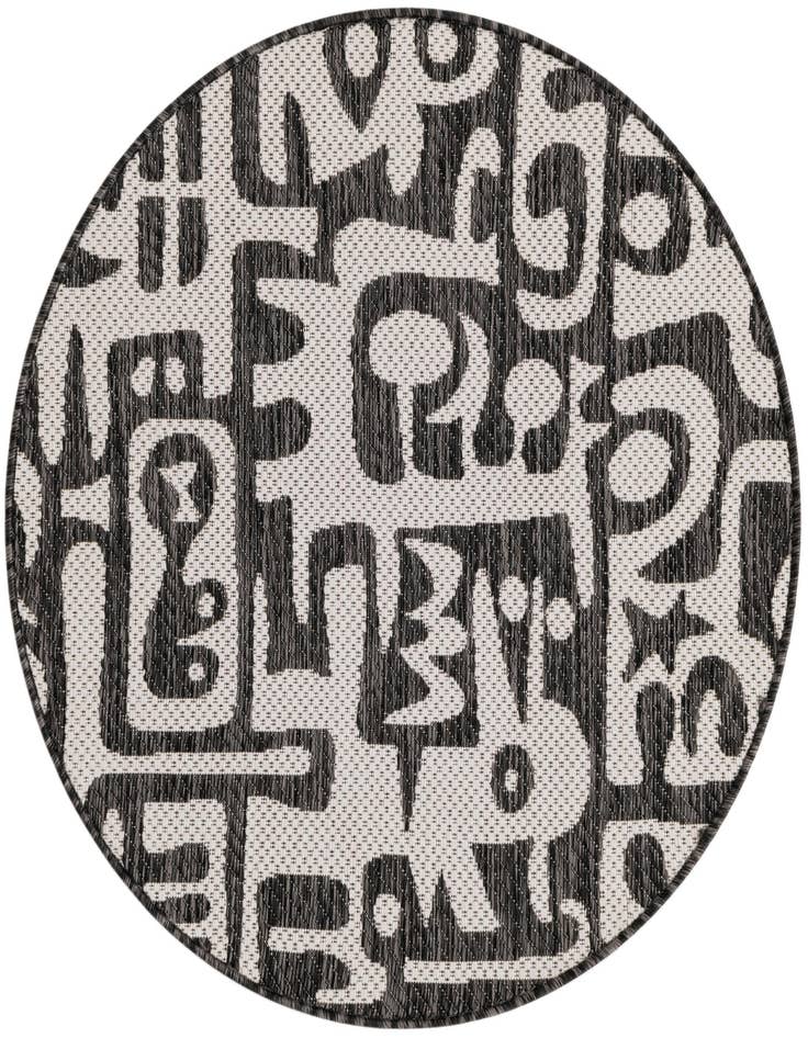 Detail image of 3' x 3' Easy-Clean Modern Indoor / Outdoor Round Rug