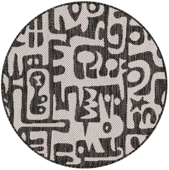 3' x 3' Easy-Clean Modern Indoor / Outdoor Round Rug