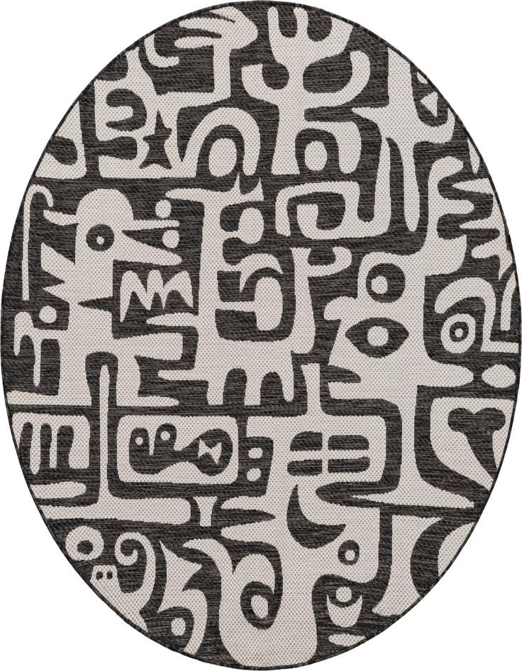 Detail image of 6' x 6' Easy-Clean Modern Indoor / Outdoor Round Rug