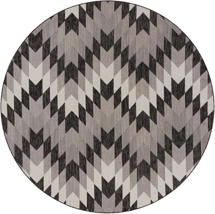 10' x 10' Easy-Clean Modern Indoor / Outdoor Round Rug