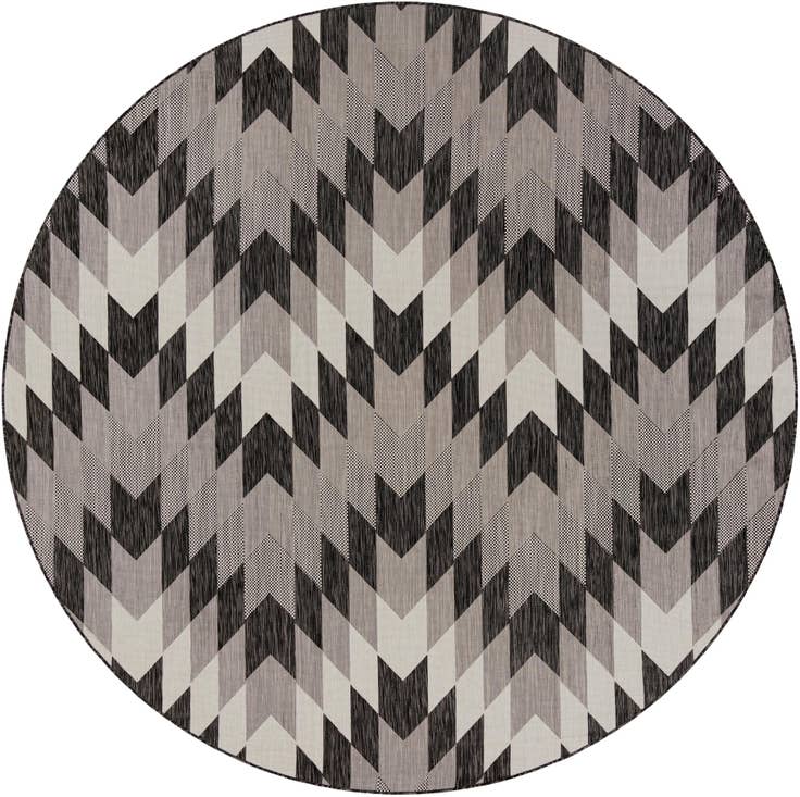Detail image of 10' x 10' Easy-Clean Modern Indoor / Outdoor Round Rug