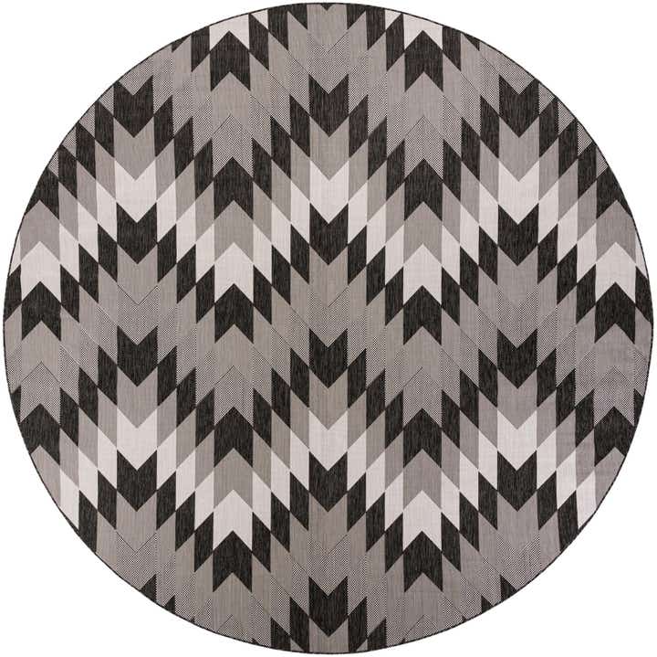 12' x 12' Easy-Clean Modern Indoor / Outdoor Round Rug