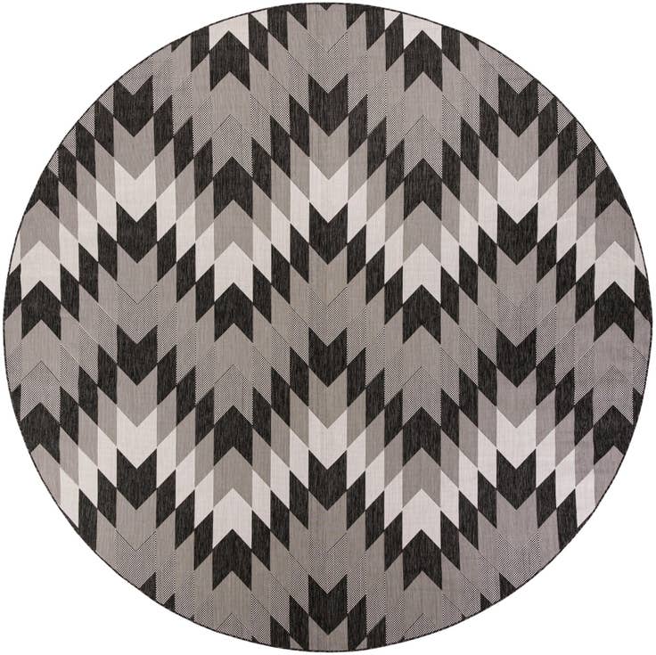 Detail image of 12' x 12' Easy-Clean Modern Indoor / Outdoor Round Rug