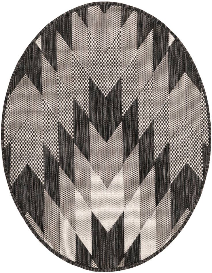 Detail image of 3' x 3' Easy-Clean Modern Indoor / Outdoor Round Rug