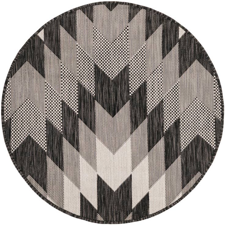 Detail image of 3' x 3' Easy-Clean Modern Indoor / Outdoor Round Rug