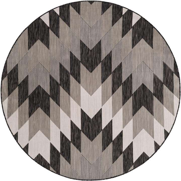 6' x 6' Easy-Clean Modern Indoor / Outdoor Round Rug