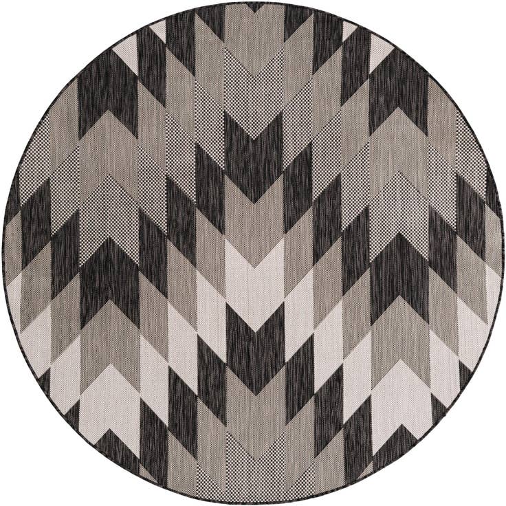 Detail image of 6' x 6' Easy-Clean Modern Indoor / Outdoor Round Rug