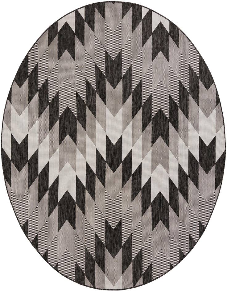 Detail image of 7' 10 x 7' 10 Easy-Clean Modern Indoor / Outdoor Round Rug
