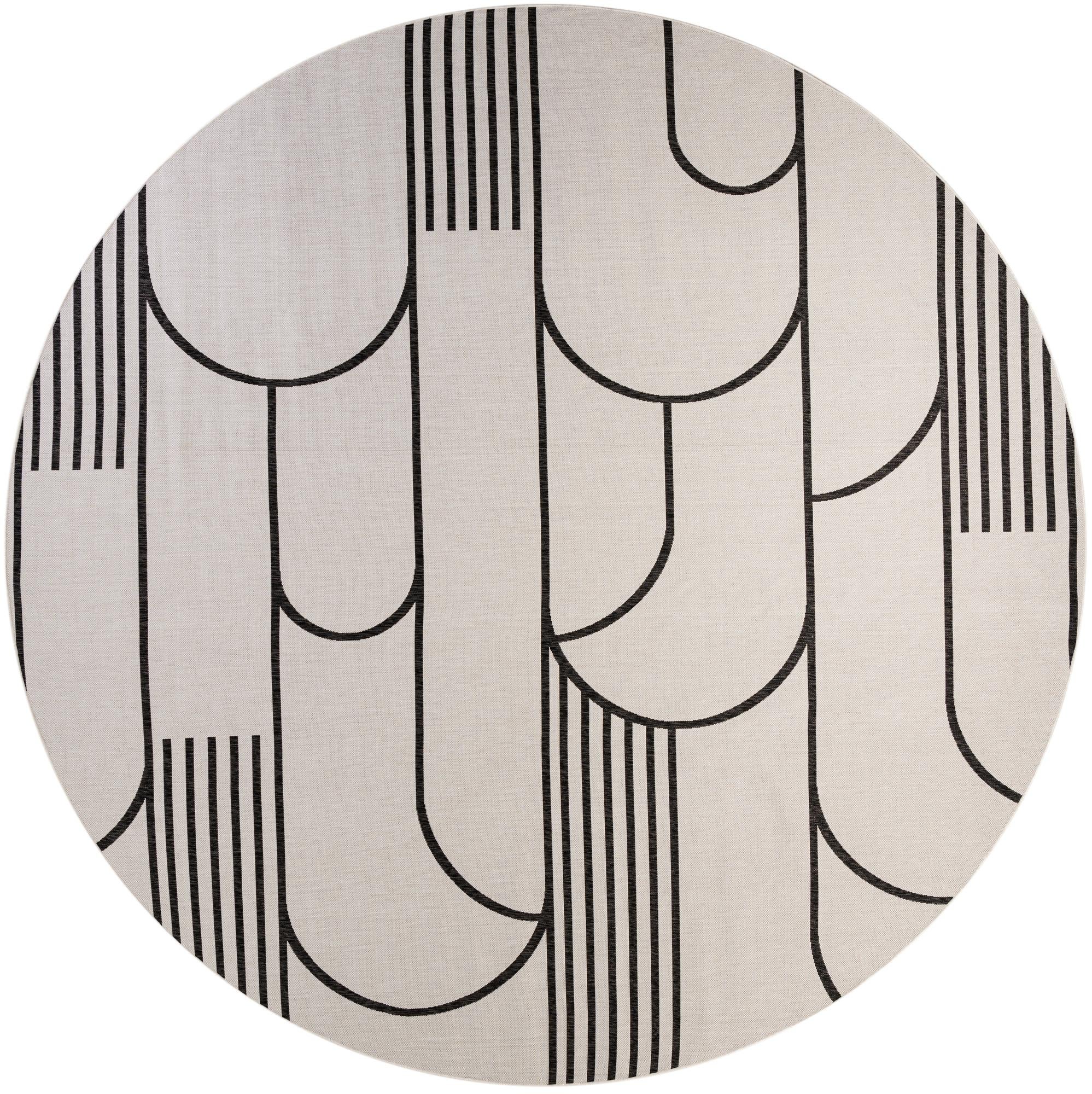 13' x 13' Easy-Clean Modern Indoor / Outdoor Round Rug