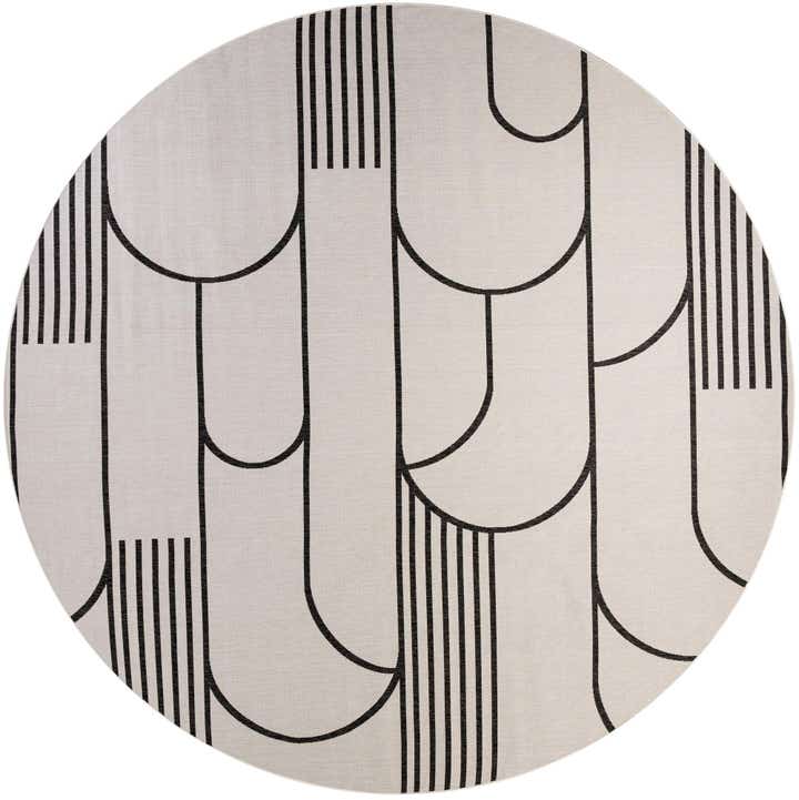 13' x 13' Easy-Clean Modern Indoor / Outdoor Round Rug