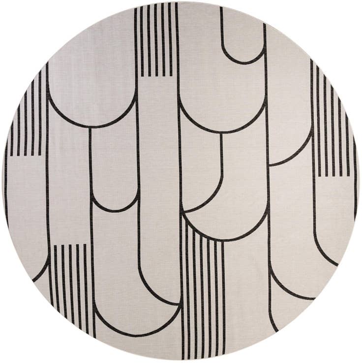 Detail image of 13' x 13' Easy-Clean Modern Indoor / Outdoor Round Rug