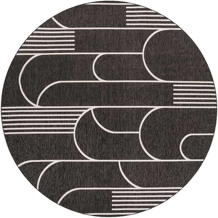 13' x 13' Easy-Clean Modern Indoor / Outdoor Round Rug