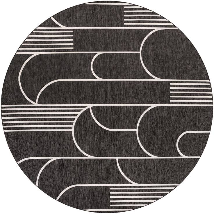 Detail image of 13' x 13' Easy-Clean Modern Indoor / Outdoor Round Rug
