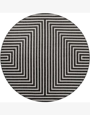 13' x 13' Easy-Clean Modern Indoor / Outdoor Round Rug