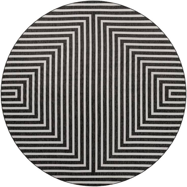 Detail image of 13' x 13' Easy-Clean Modern Indoor / Outdoor Round Rug