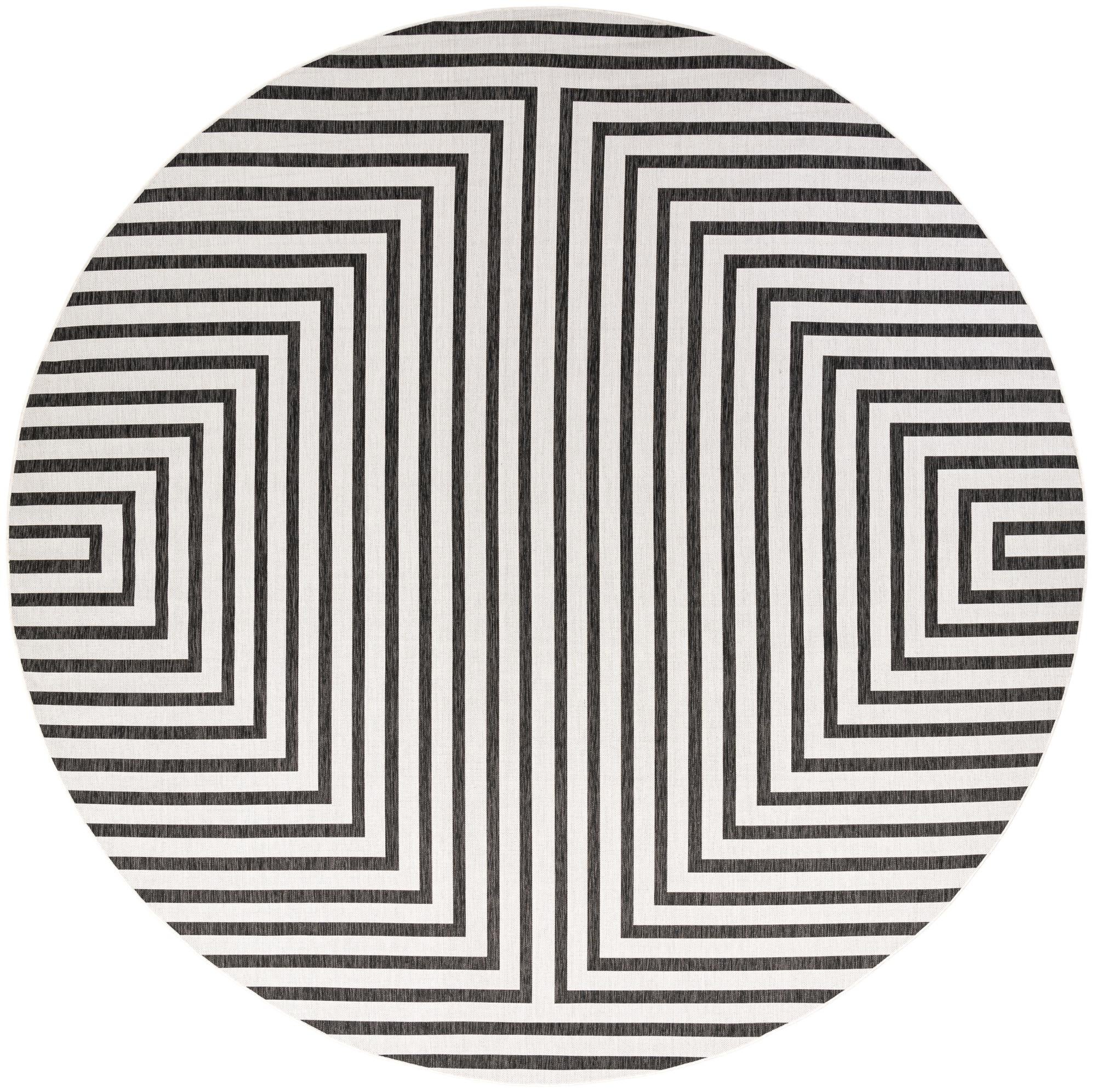 13' x 13' Easy-Clean Modern Indoor / Outdoor Round Rug