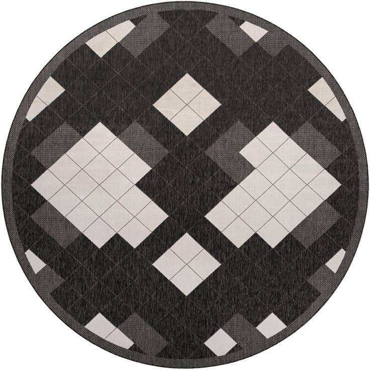 Detail image of 13' x 13' Easy-Clean Modern Indoor / Outdoor Round Rug