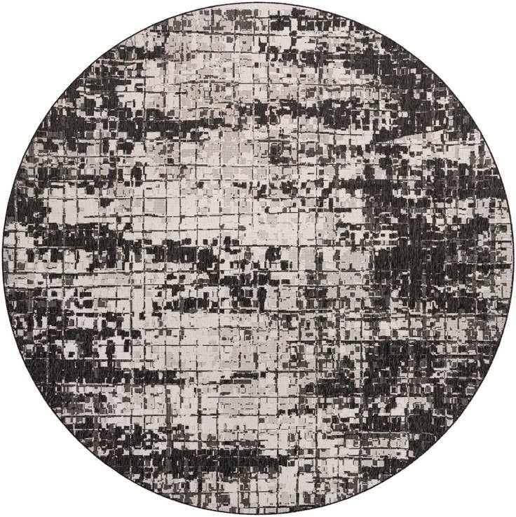 Detail image of 13' x 13' Easy-Clean Modern Indoor / Outdoor Round Rug