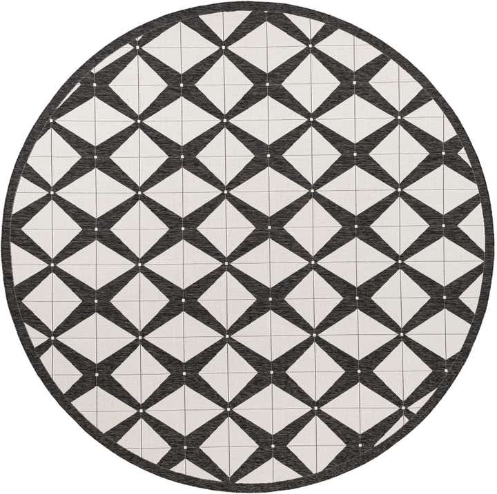 13' x 13' Easy-Clean Modern Indoor / Outdoor Round Rug