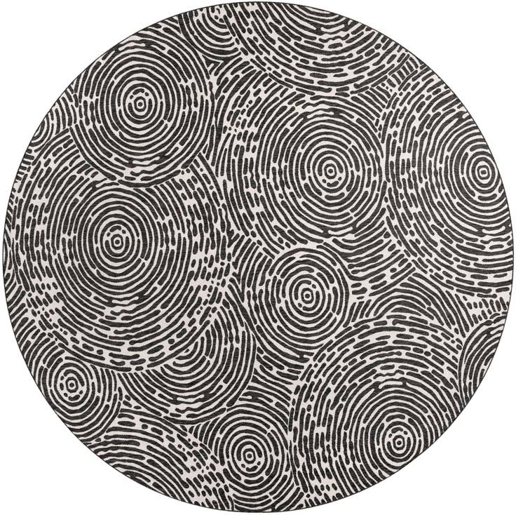 Detail image of 13' x 13' Easy-Clean Modern Indoor / Outdoor Round Rug