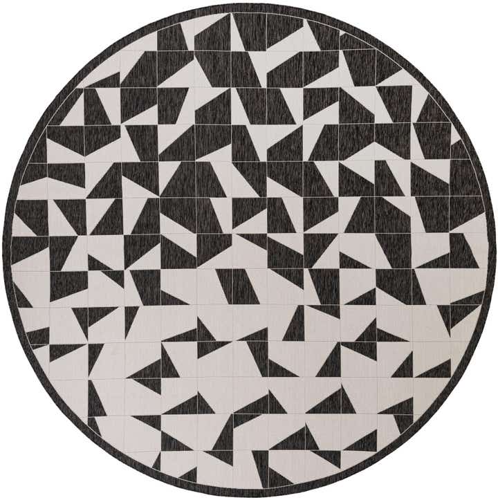 13' x 13' Easy-Clean Modern Indoor / Outdoor Round Rug