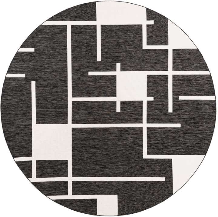 13' x 13' Easy-Clean Modern Indoor / Outdoor Round Rug