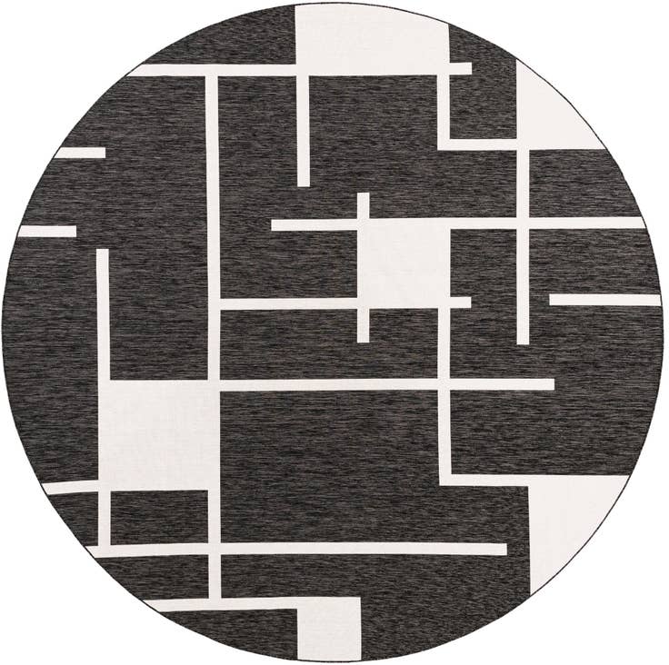 Detail image of 13' x 13' Easy-Clean Modern Indoor / Outdoor Round Rug