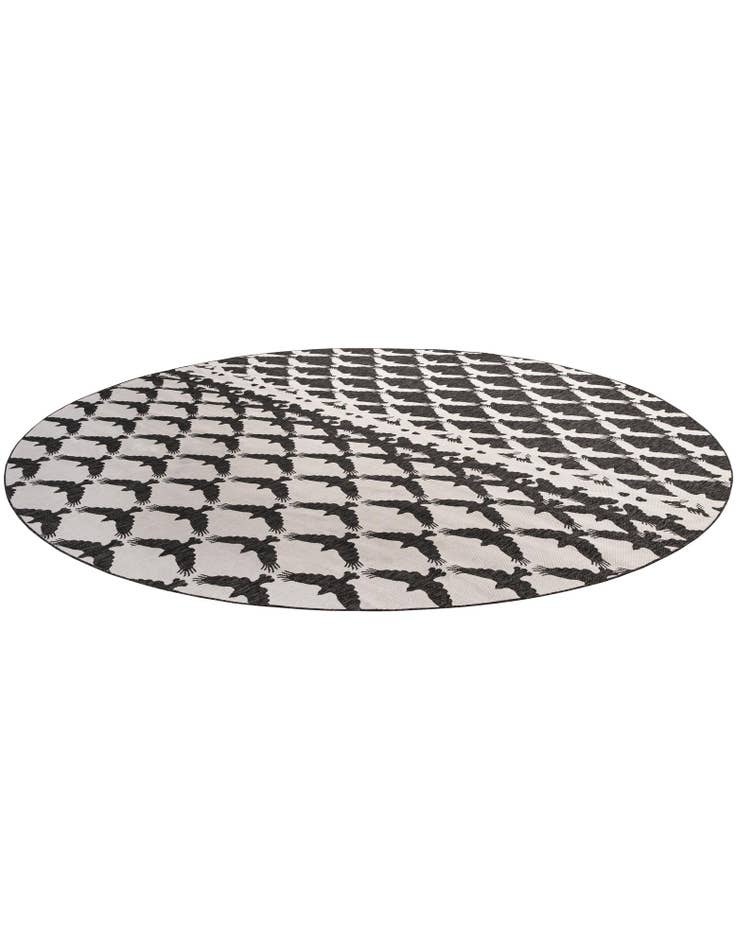 Detail image of 13' x 13'  Washable Modern Indoor / Outdoor Round Rug