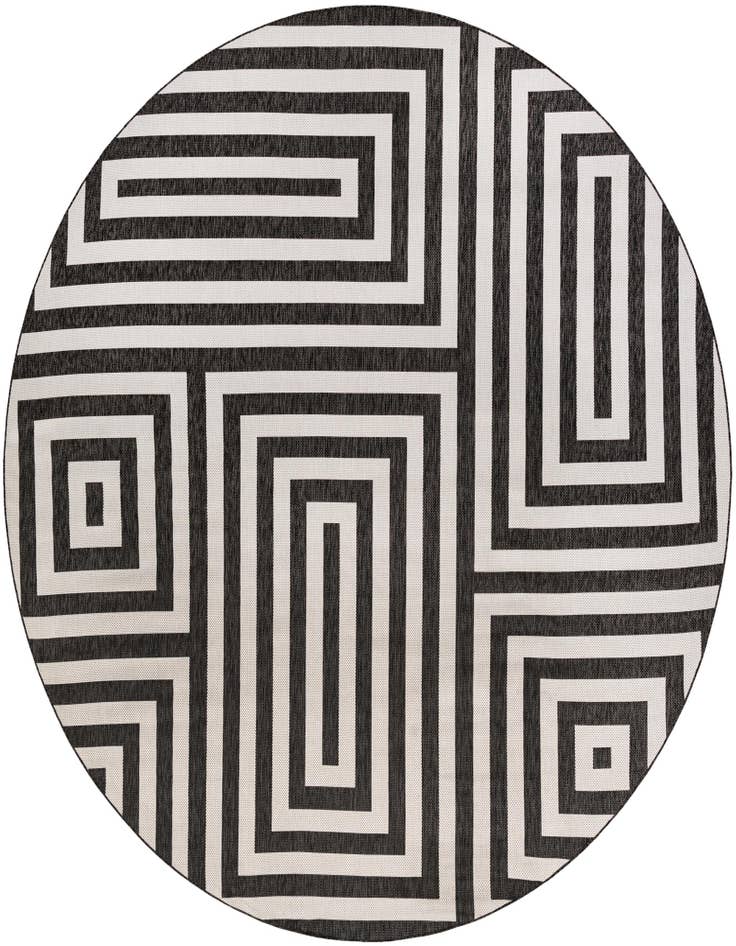 Detail image of 13' x 13' Easy-Clean Modern Indoor / Outdoor Round Rug