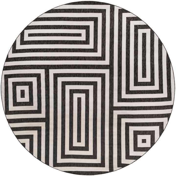 13' x 13' Easy-Clean Modern Indoor / Outdoor Round Rug