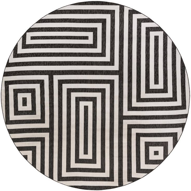 Detail image of 13' x 13' Easy-Clean Modern Indoor / Outdoor Round Rug