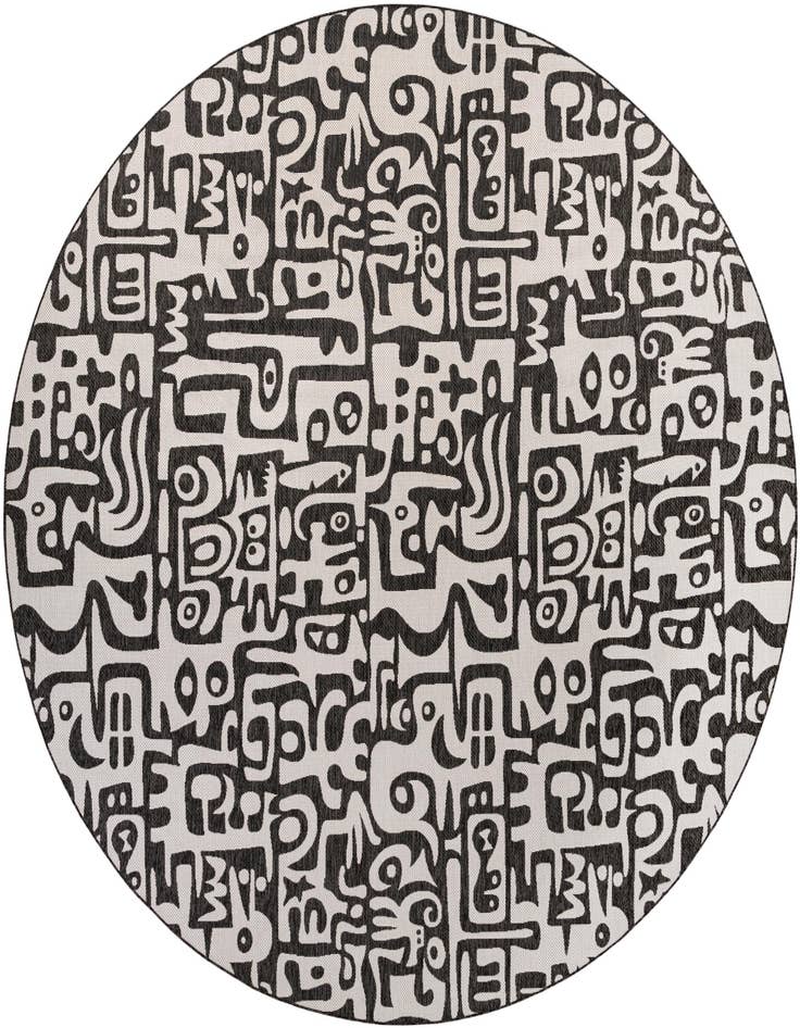 Detail image of 13' x 13' Easy-Clean Modern Indoor / Outdoor Round Rug