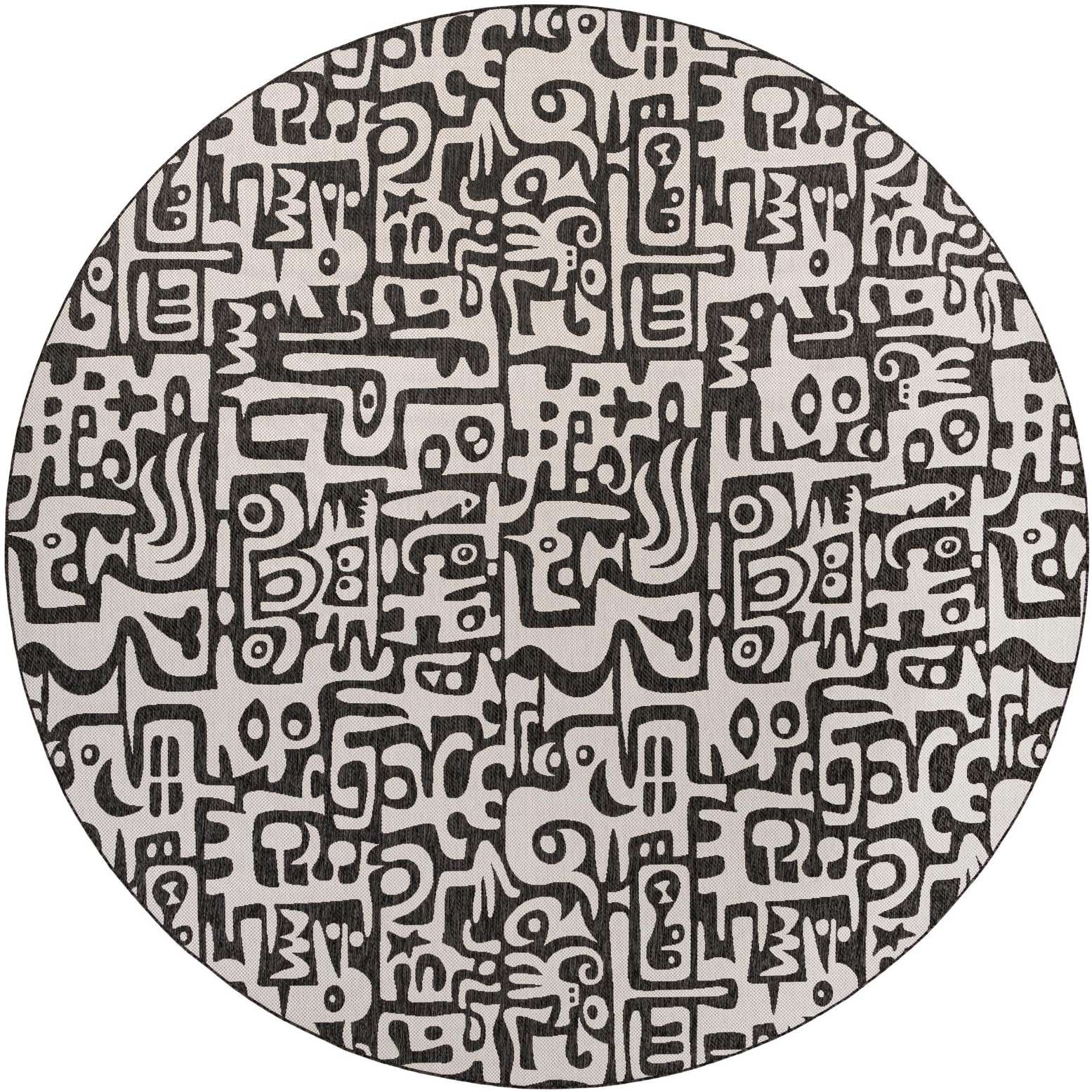 13' x 13' Easy-Clean Modern Indoor / Outdoor Round Rug