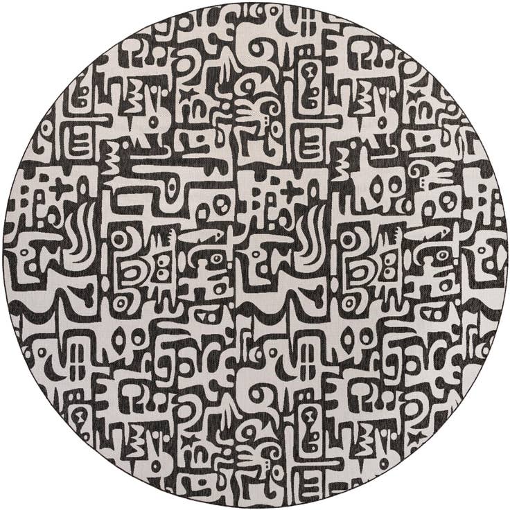 Detail image of 13' x 13' Easy-Clean Modern Indoor / Outdoor Round Rug