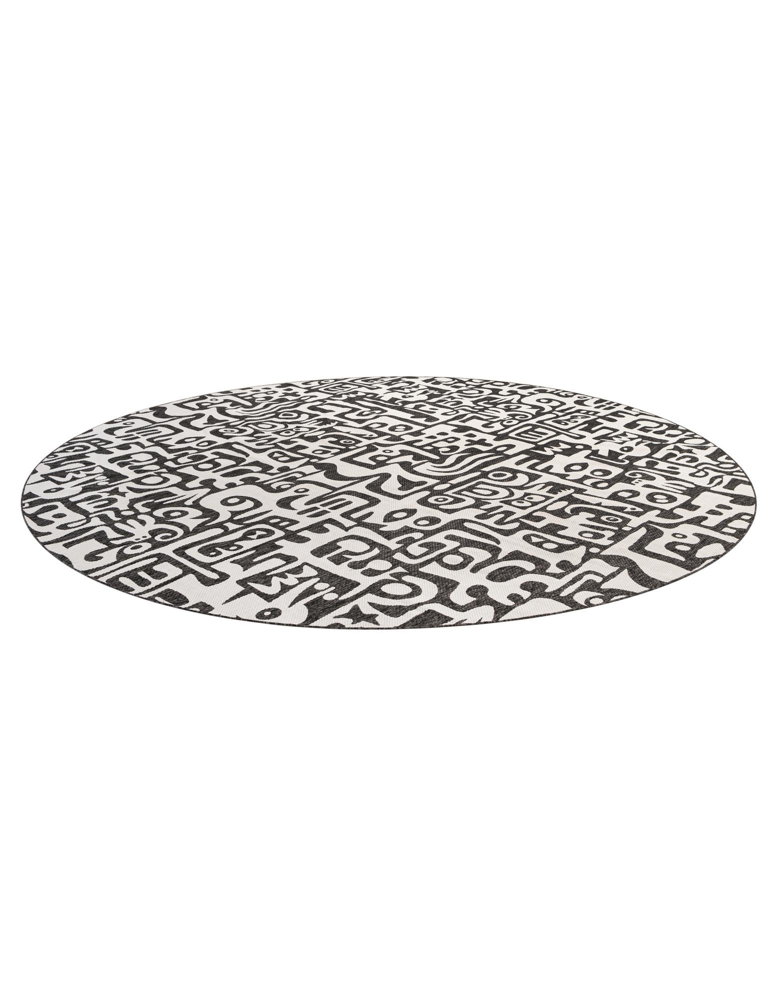 13' x 13' Easy-Clean Modern Indoor / Outdoor Round Rug