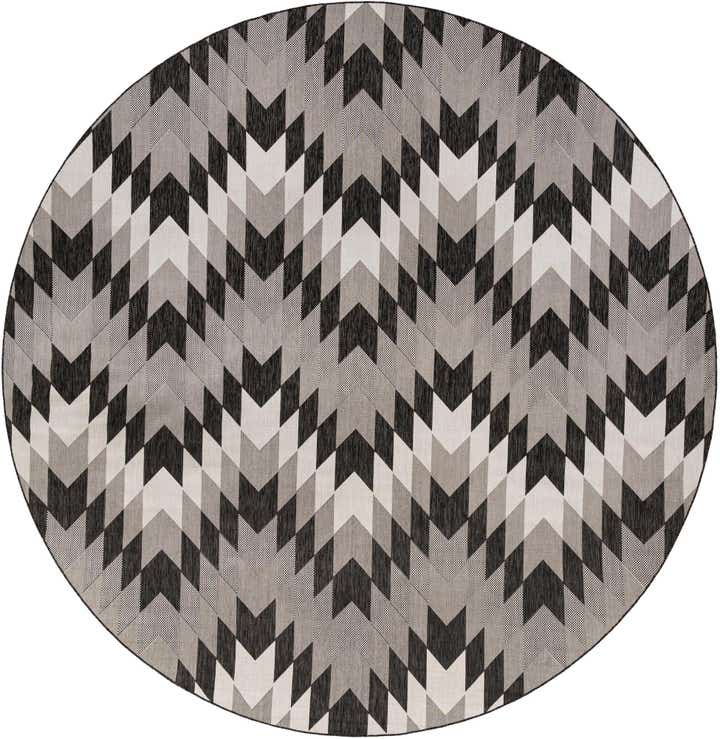 13' x 13' Easy-Clean Modern Indoor / Outdoor Round Rug