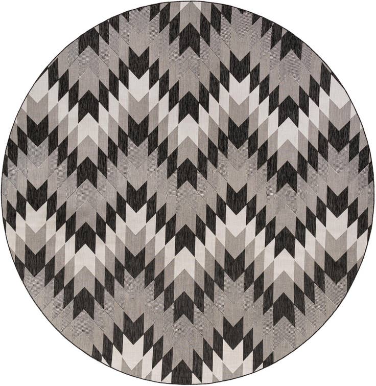 Detail image of 13' x 13' Easy-Clean Modern Indoor / Outdoor Round Rug