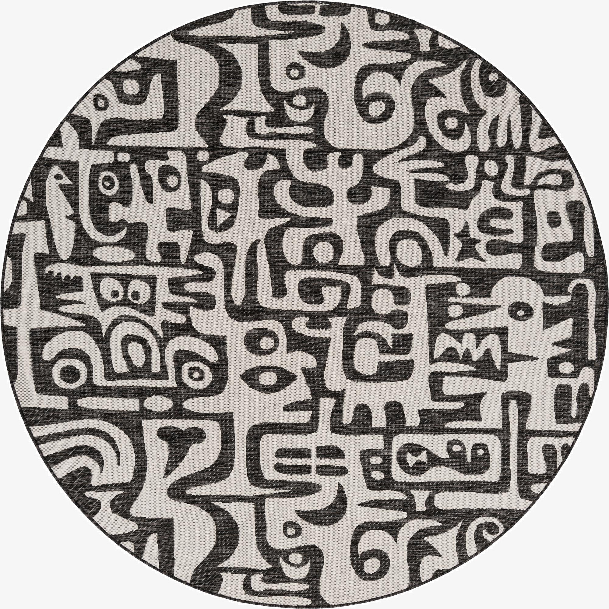 7' 10 x 7' 10  Washable Modern Indoor / Outdoor Round Rug