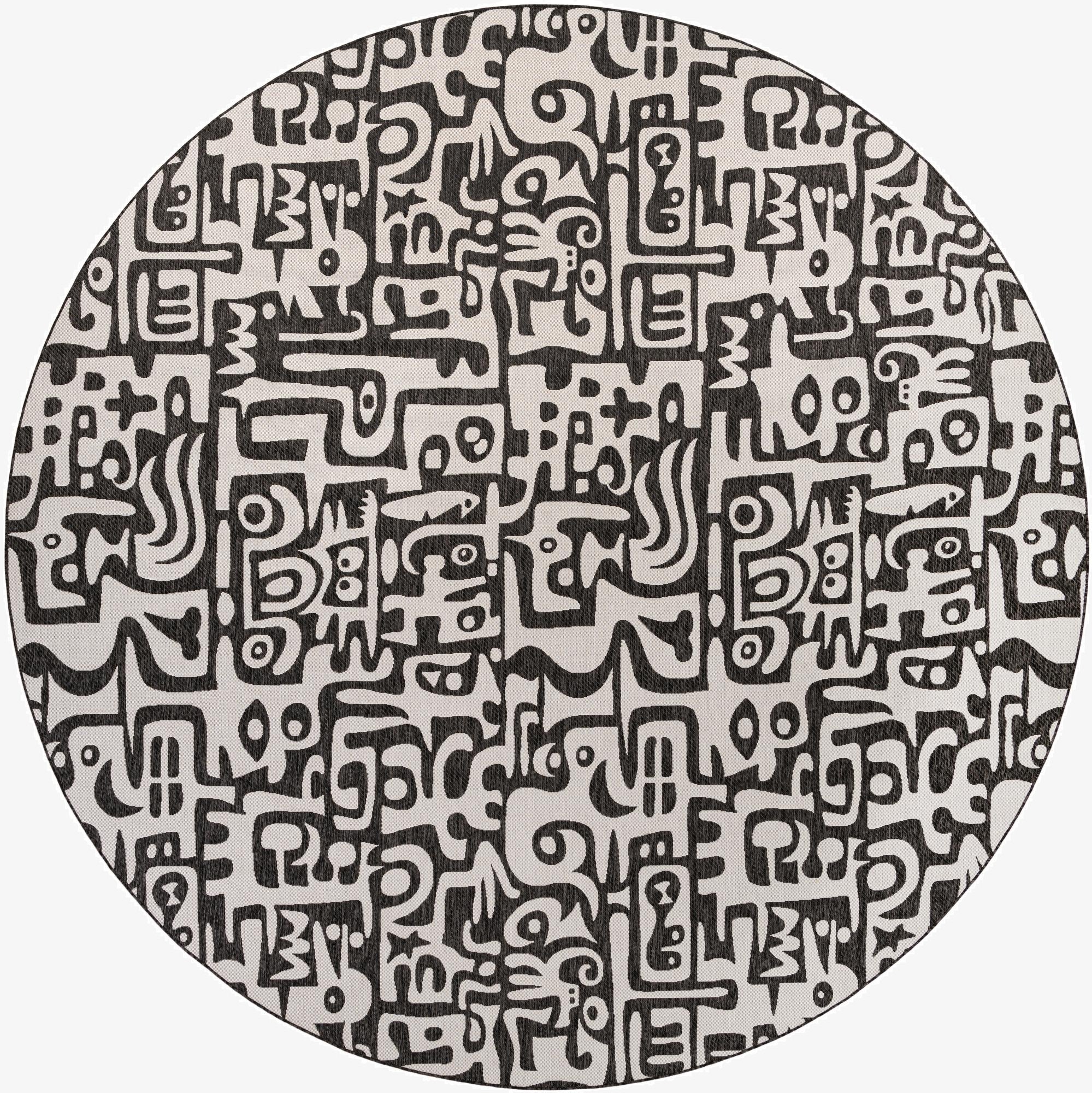 Primary image 13' x 13'  Washable Modern Indoor / Outdoor Round Rug