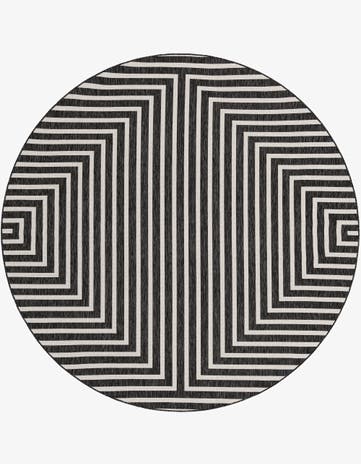 10' x 10' Easy-Clean Modern Indoor / Outdoor Round Rug