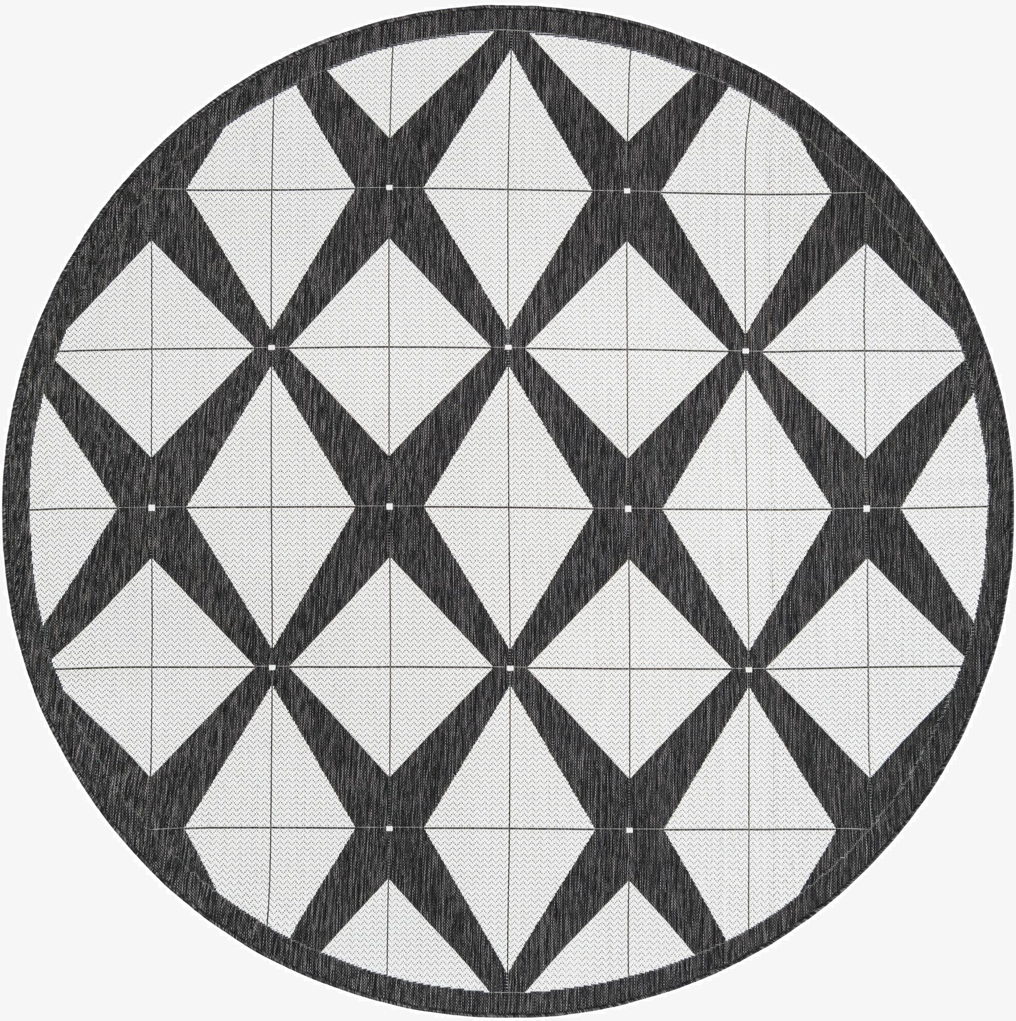 7' 10 x 7' 10  Washable Modern Indoor / Outdoor Round Rug