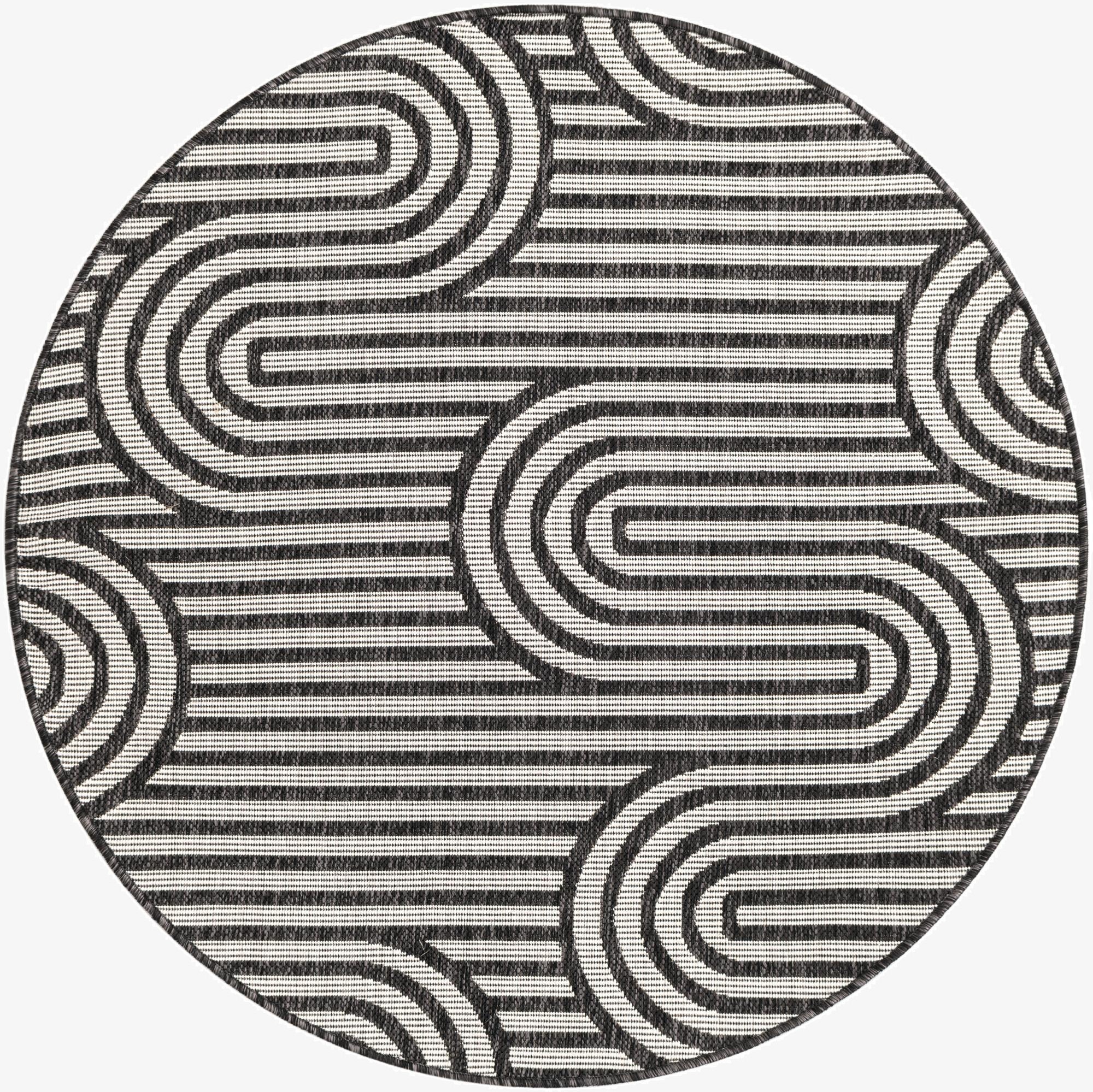 4' x 4'  Washable Modern Indoor / Outdoor Round Rug