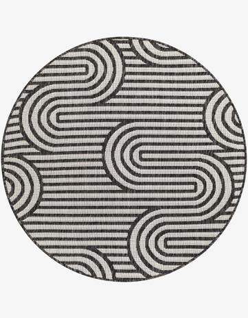 4' x 4' Easy-Clean Modern Indoor / Outdoor Round Rug