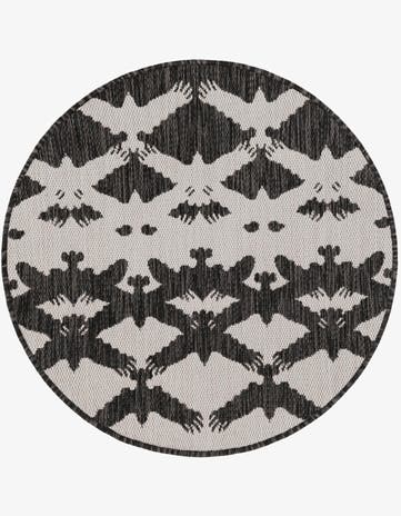 3' x 3' Easy-Clean Modern Indoor / Outdoor Round Rug