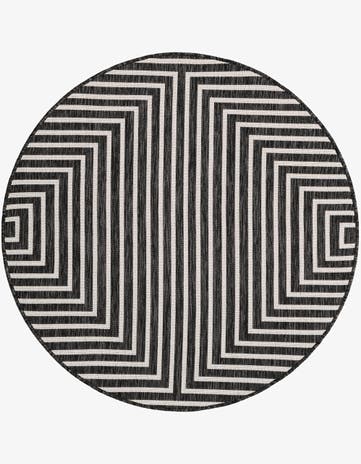 4' x 4' Easy-Clean Modern Indoor / Outdoor Round Rug